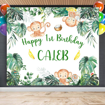 Monkey Birthday Backdrop - iJay Backdrops